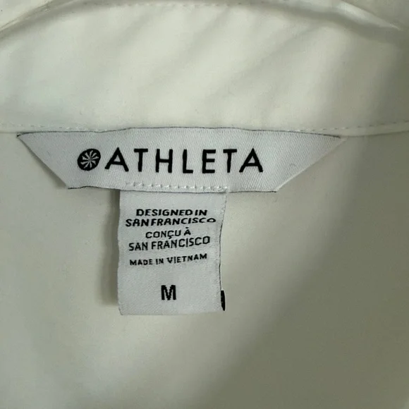 Athleta Classic White Collared Blouse - Picture 2 of 4